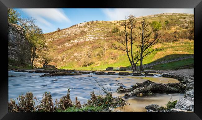Dovedale stepping stones Framed Print by Jason Wells