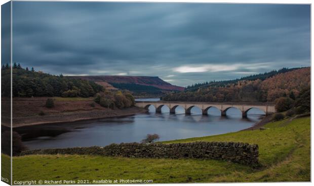 Storm Clouds over Ladybower Reservoir Canvas Print by Richard Perks