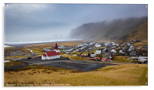 Vik Icelandic Village Acrylic by Paulo Rocha