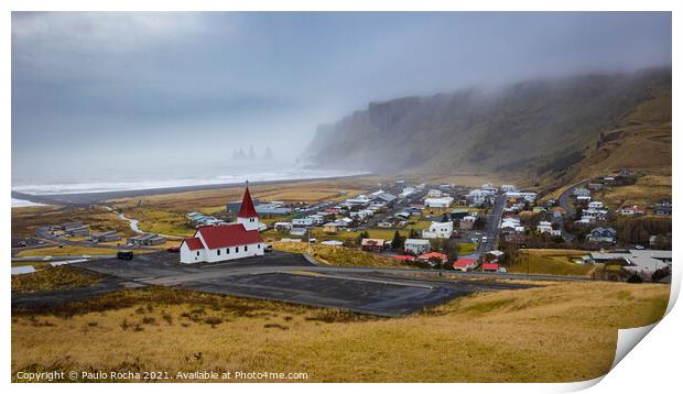 Vik Icelandic Village Print by Paulo Rocha