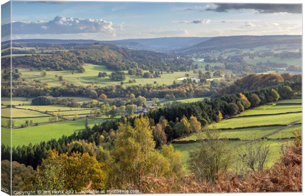 Derwent Valley and Chatsworth View Canvas Print by Jim Monk