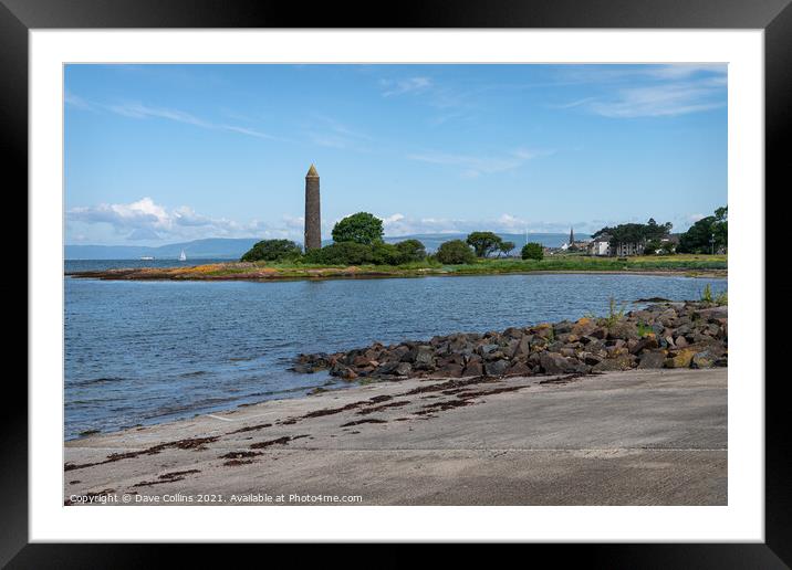 Battle of Largs Pencil Monument, Largs, Scotland Framed Mounted Print by Dave Collins