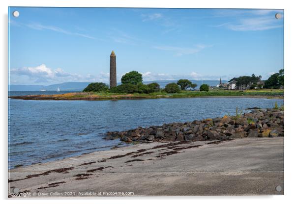 Battle of Largs Pencil Monument, Largs, Scotland Acrylic by Dave Collins