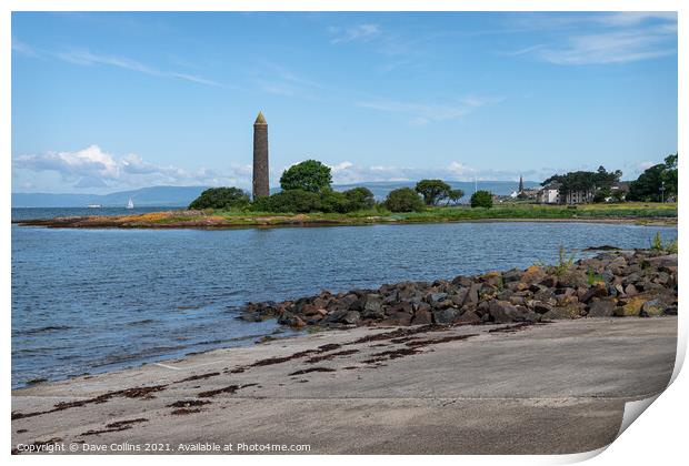 Battle of Largs Pencil Monument, Largs, Scotland Print by Dave Collins
