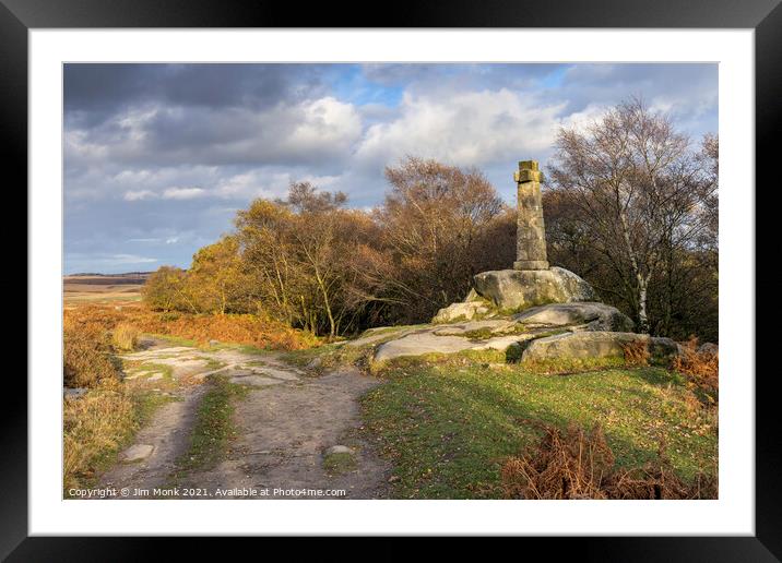Wellington's Monument, Baslow Edge Framed Mounted Print by Jim Monk