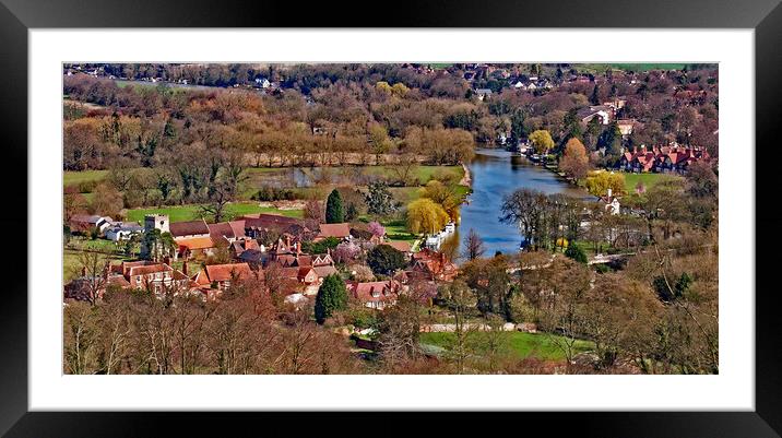Above Streatley and Goring on Thames Framed Mounted Print by Joyce Storey