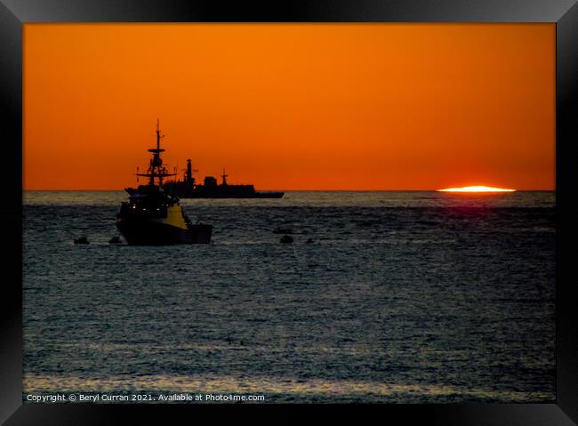 Majestic Sunset at G7 Summit Framed Print by Beryl Curran