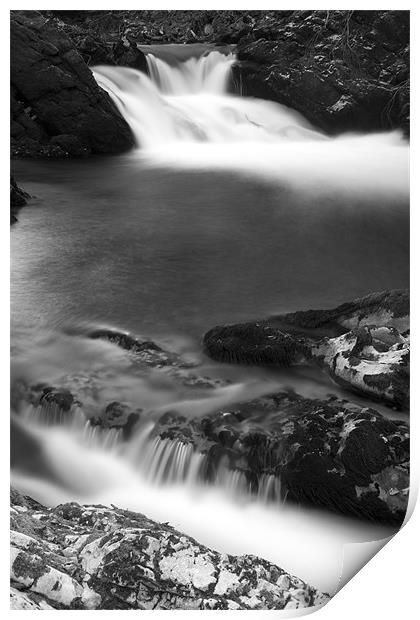 The Soteska Vintgar gorge in black and white Print by Ian Middleton
