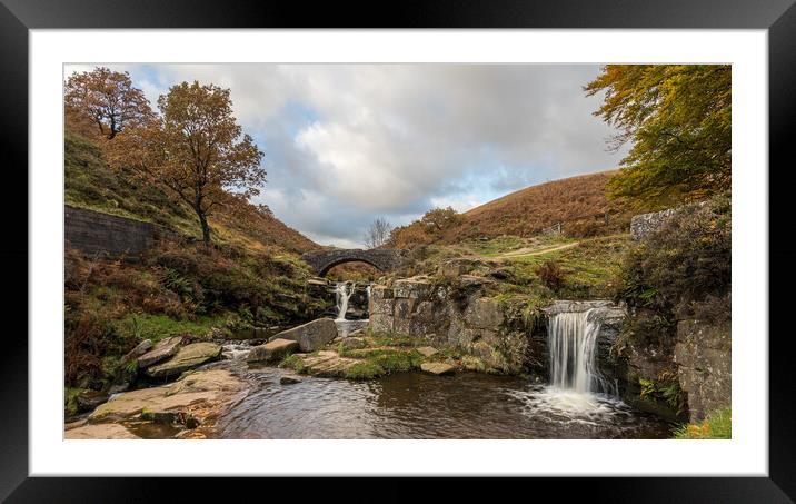 Waterfalls at Three Shires Head Framed Mounted Print by Jason Wells