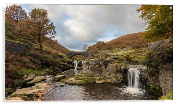 Waterfalls at Three Shires Head Acrylic by Jason Wells