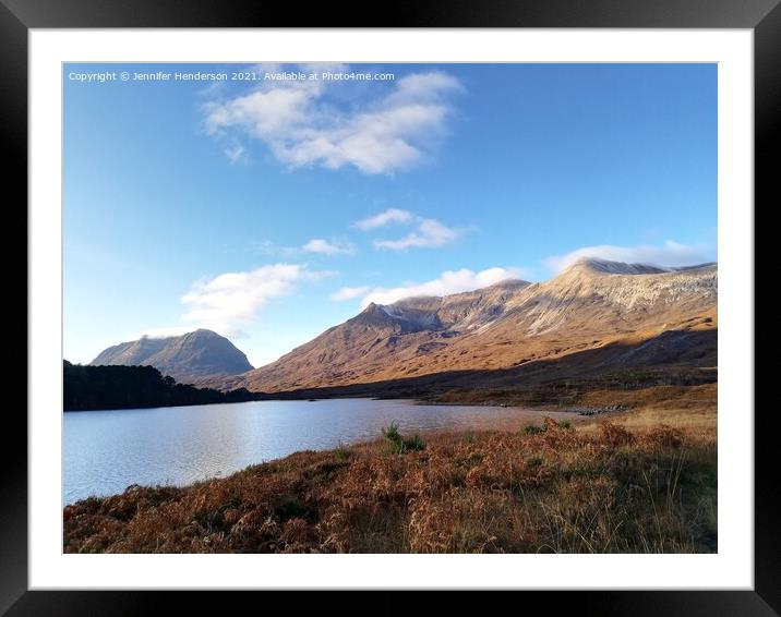 Beinn Eighe and Liathach from Loch Clair Framed Mounted Print by Jennifer Henderson