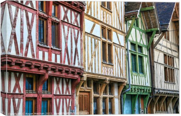 Charming Medieval Street in France Canvas Print by Roger Mechan