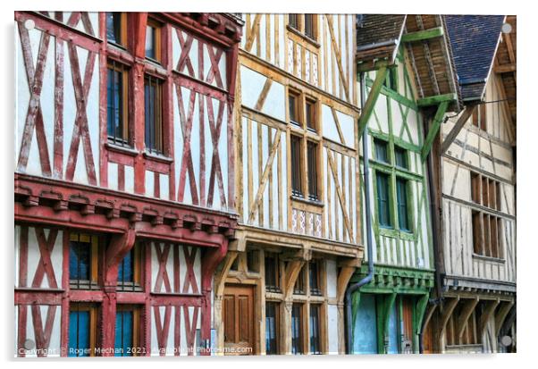 Charming Medieval Street in France Acrylic by Roger Mechan