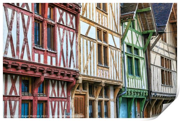 Charming Medieval Street in France Print by Roger Mechan