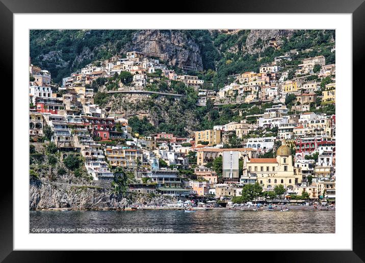 Colours of Positano Framed Mounted Print by Roger Mechan