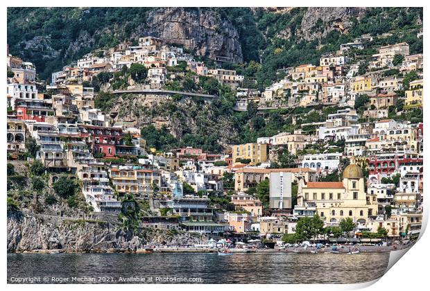Colours of Positano Print by Roger Mechan