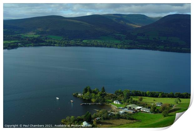 Aerial View Loch Lomond Print by Paul Chambers