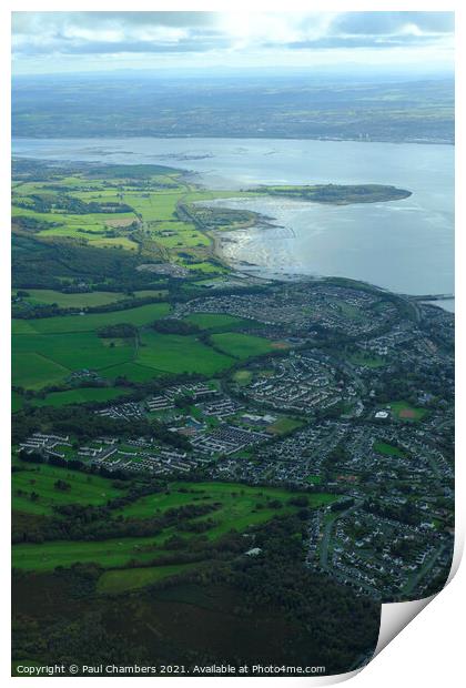 Aerial View Helensborough River Clyde Print by Paul Chambers