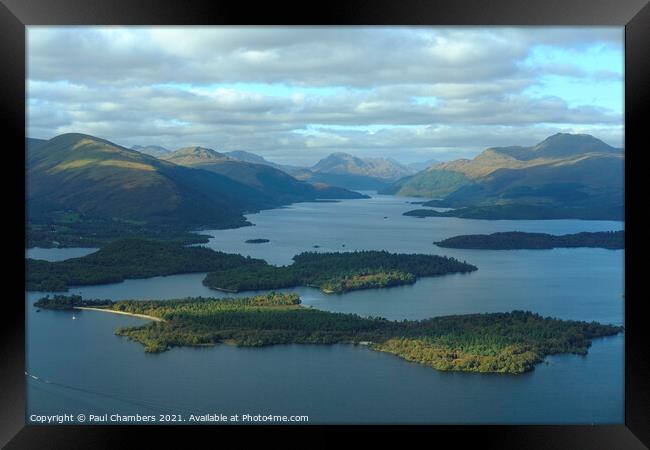 Aerial View Loch Lomond Framed Print by Paul Chambers