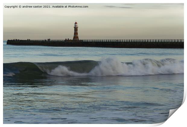 WAVE LIGHTHOUSE Print by andrew saxton