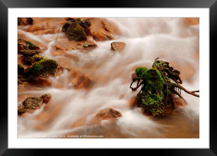 Waterfall, Norchard, Forest of Dean, Gloucestershire Framed Mounted Print by Richard J. Kyte