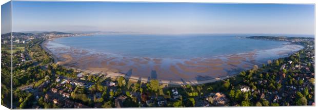 Swansea Bay panoramic by drone Canvas Print by Leighton Collins