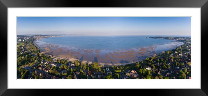 Swansea Bay panoramic by drone Framed Mounted Print by Leighton Collins