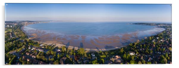 Swansea Bay panoramic by drone Acrylic by Leighton Collins