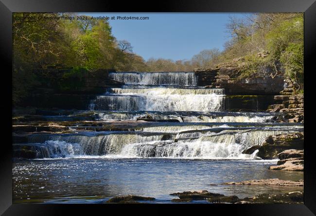 Aysgarth Falls cascading water. Framed Print by Andrew Heaps