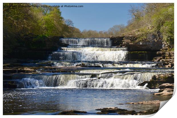 Aysgarth Falls cascading water. Print by Andrew Heaps