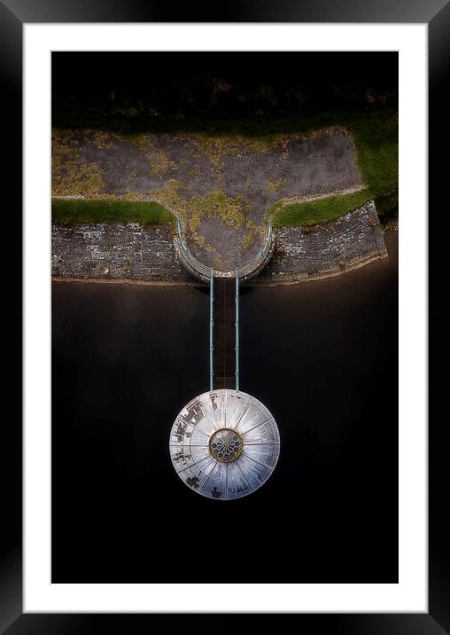 Drone view of the Upper Lliw Valley Reservoir Framed Mounted Print by Leighton Collins