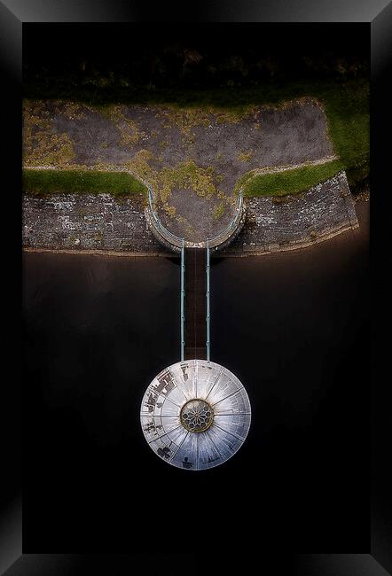 Drone view of the Upper Lliw Valley Reservoir Framed Print by Leighton Collins