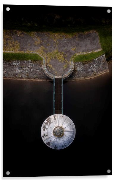 Drone view of the Upper Lliw Valley Reservoir Acrylic by Leighton Collins