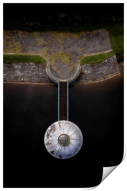Drone view of the Upper Lliw Valley Reservoir Print by Leighton Collins