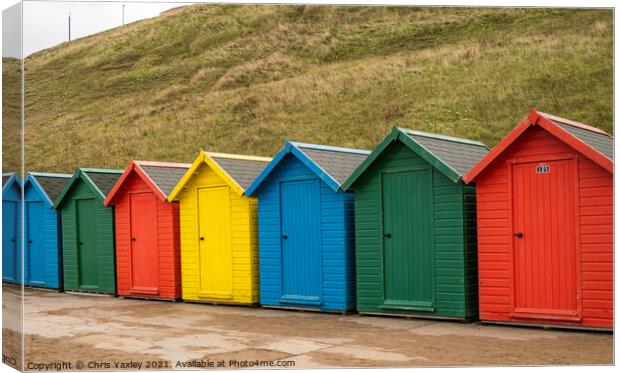 Whitby beach huts Canvas Print by Chris Yaxley
