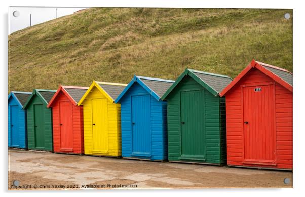 Whitby beach huts Acrylic by Chris Yaxley