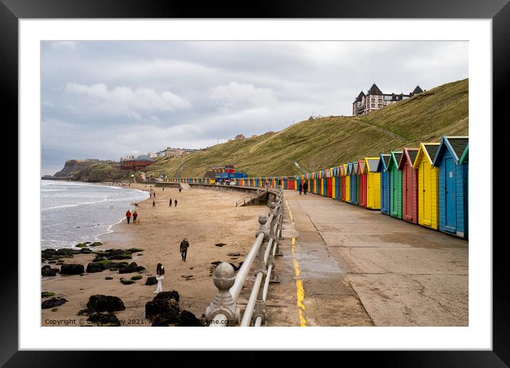 A view along Whitby promenade, North Yorkshire Coast Framed Mounted Print by Chris Yaxley