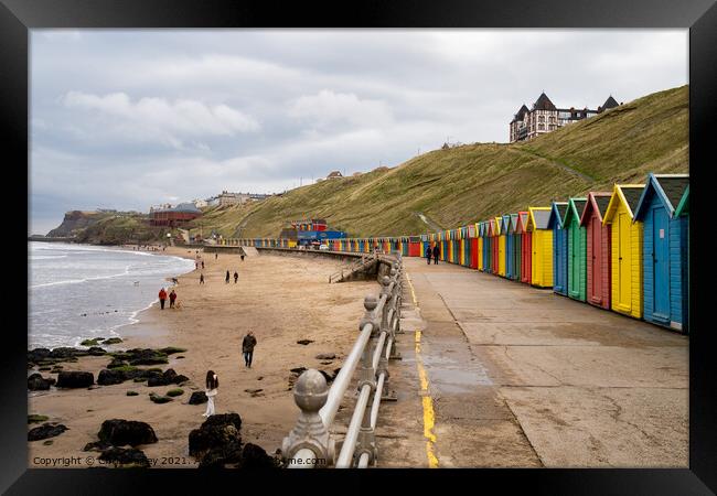 A view along Whitby promenade, North Yorkshire Coast Framed Print by Chris Yaxley