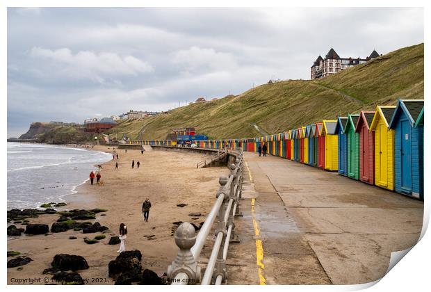 A view along Whitby promenade, North Yorkshire Coast Print by Chris Yaxley