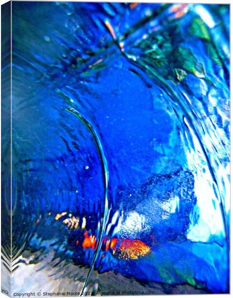 Blue Glass Abstract Canvas Print by Stephanie Moore