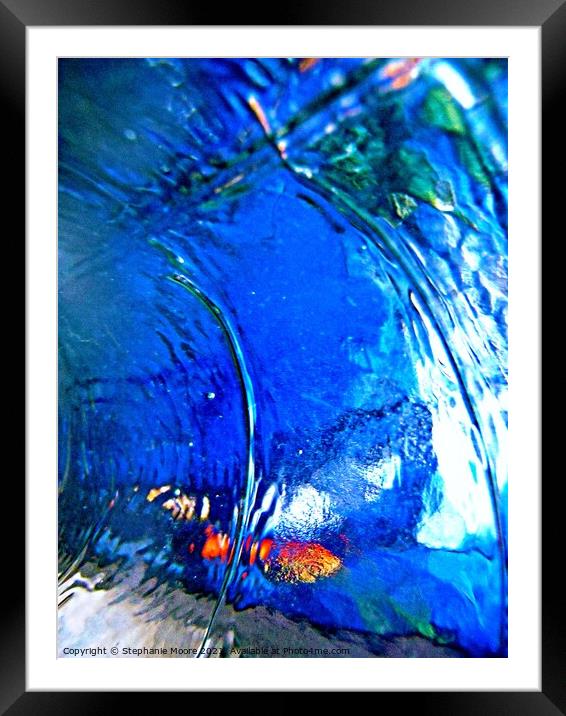 Blue Glass Abstract Framed Mounted Print by Stephanie Moore