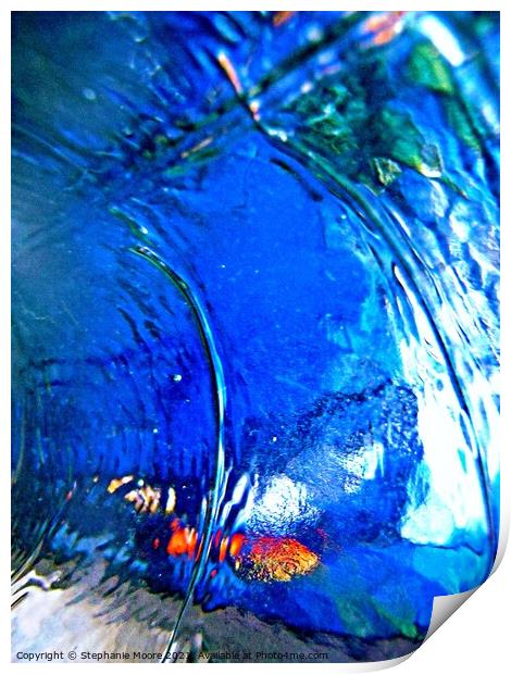 Blue Glass Abstract Print by Stephanie Moore