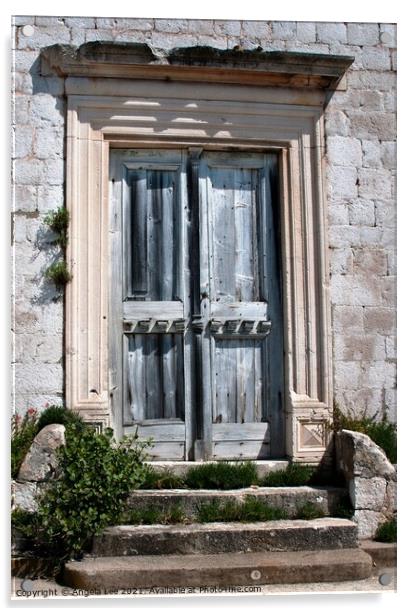 Old blue doors Acrylic by Angela Lee