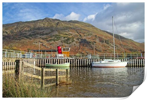 Boats Moored at Glenridding on Ullswater Print by Martyn Arnold