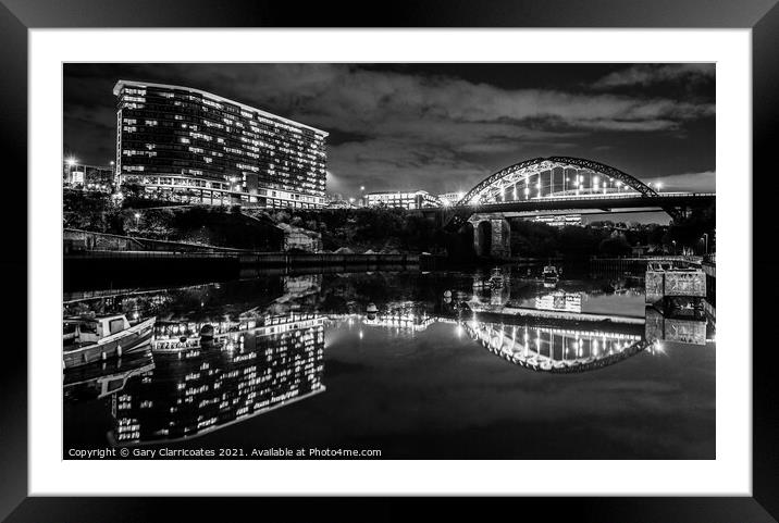 Sunderland at Night Framed Mounted Print by Gary Clarricoates