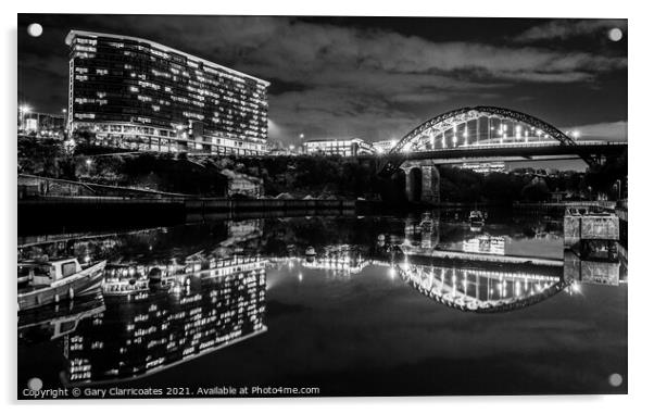 Sunderland at Night Acrylic by Gary Clarricoates