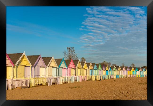 Colourful beach huts Framed Print by Gary Eason
