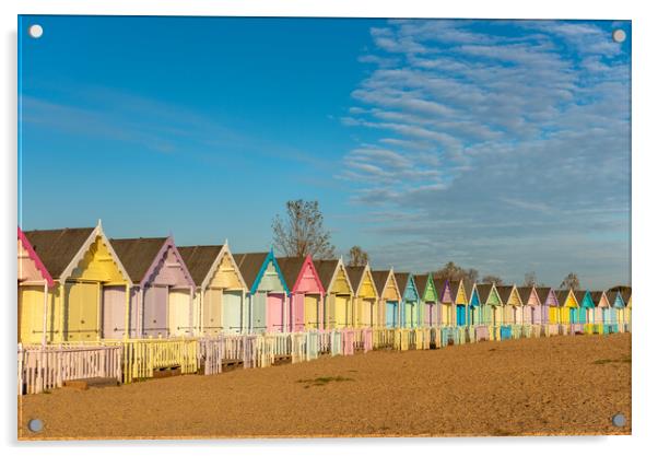 Colourful beach huts Acrylic by Gary Eason