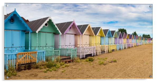 Beach huts on Mersea Island Acrylic by Gary Eason