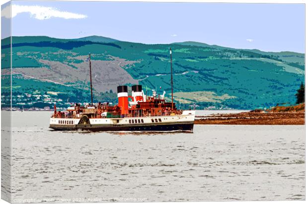 Ps Waverley Paddle Steamer in Largs - Scotland.  Canvas Print by Peter Gaeng